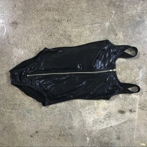 Black Patent Leather - Bodysuit or Bathing Suit